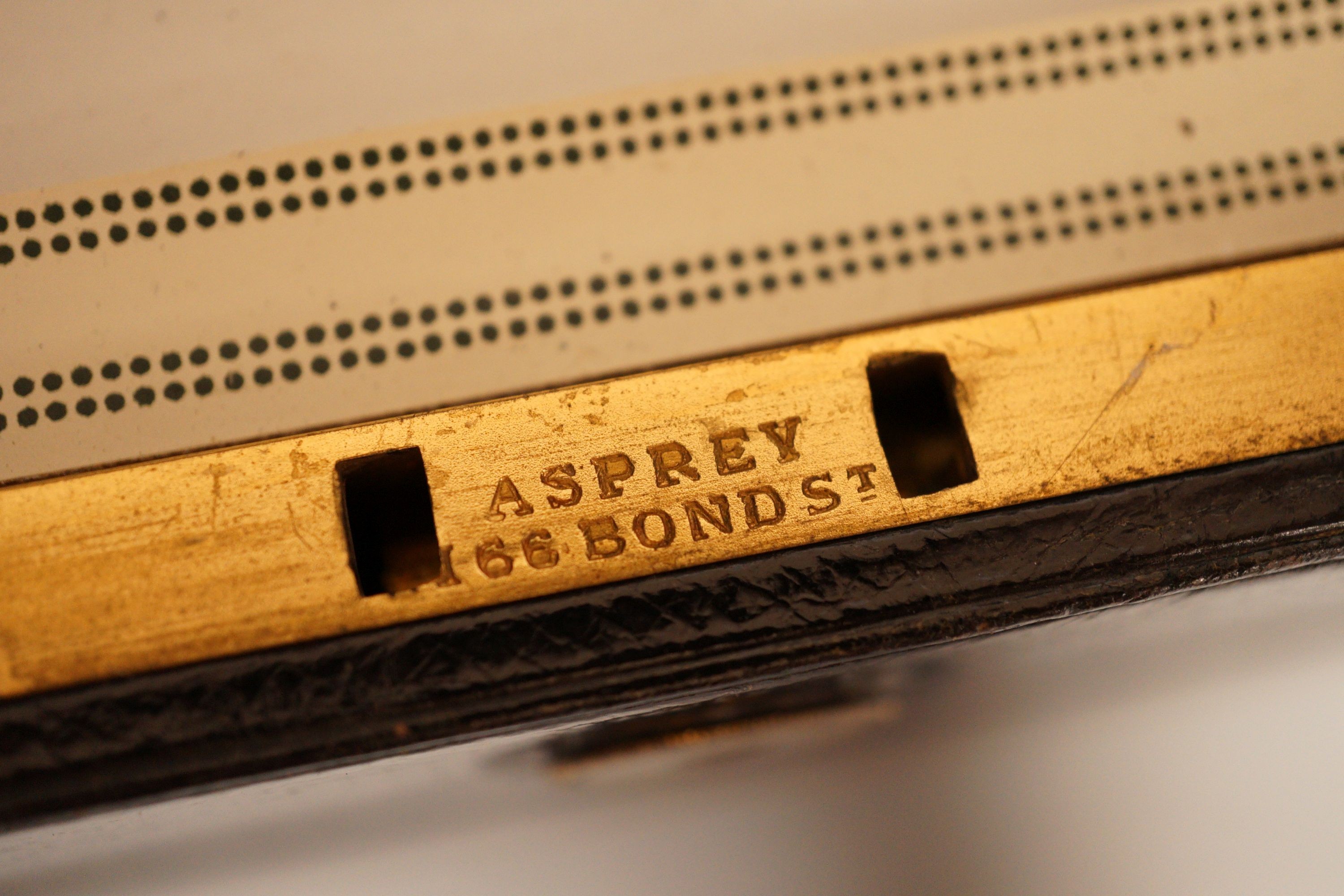 An Asprey & Son Morocco leather clad travelling writing box, 31 cm wide